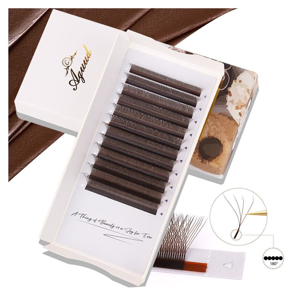 Eyelash Extension Yy - AGUUD Bruine 4D W-vormige wimperextensions Automatisch