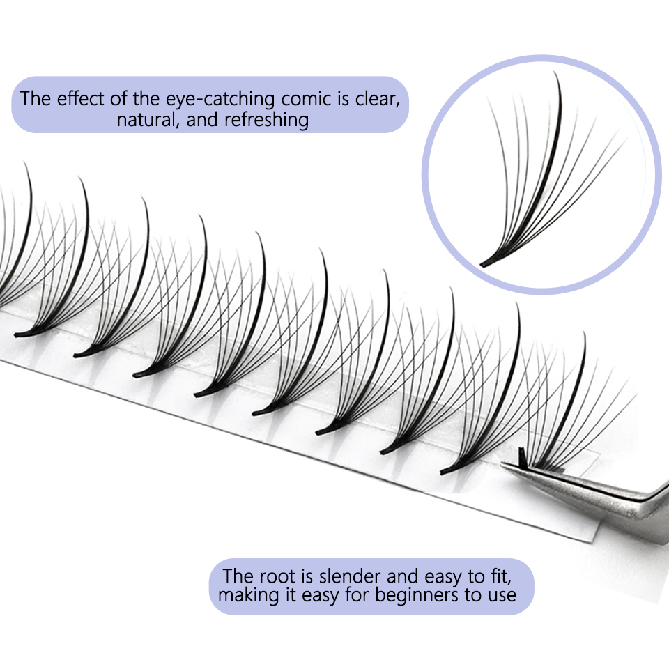 AGUUD Pointy Base Wispy Premad - Eyelash Extension Russian recensie en prijs