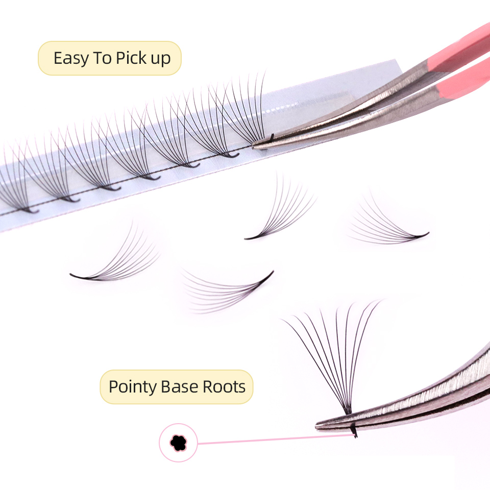 Scherpe smalle steel Premade F - Eyelash Extension Russian recensie en prijs