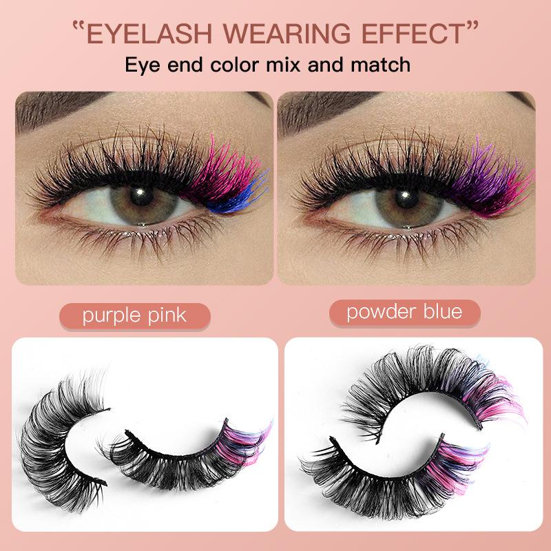 7 Paar Kleurrijke Nepwimpers 3 - Eyelash Extension Volume Lashes recensie en prijs