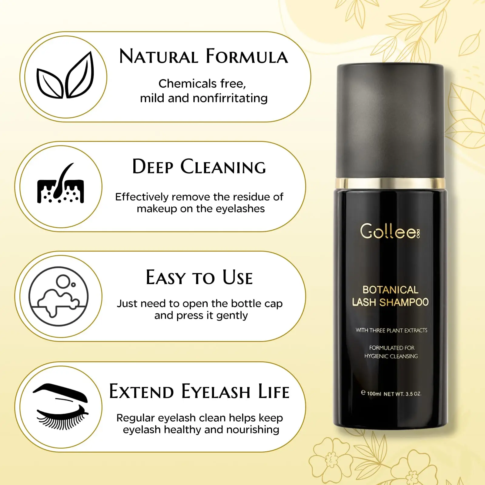 Gollee 100ml Reinigingsmousse  - Eyelash Extension Wash Kit recensie en prijs